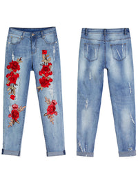 PANTS WITH FLOWERS ANNEKA blue